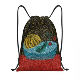 Sacs à provisions yayoi kusama abstrait art cordon de crampon de sac à dos féminin pour hommes sport gymnat de gym