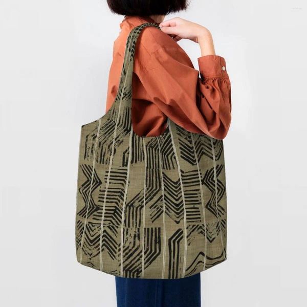 Sacs à provisions Zigzag motif toile sac femmes réutilisable grande capacité épicerie bohème moderne géométrique fourre-tout Shopper sacs à main cadeau