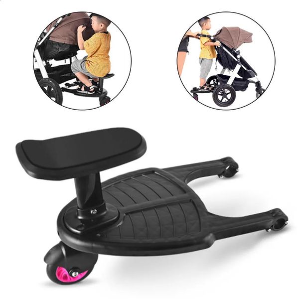 Cubiertas para carritos de compras Moda para niños Cochecito Adaptador de pedal Segundo niño Remolque auxiliar Scooter Autoestopista Placa de pie para niños con asiento 231030