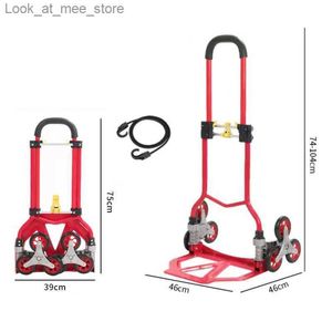 Winkelwagentjes 200KG opvouwbare handkar draagbare boodschappenwagentje winkelwagentje traplopen aanhanger met telescopische stang Q240227