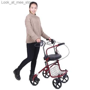 Winkelwagentjes Draagbare winkelwagen voor ouderen met remmen die een opvouwbare rolstoelachtbaan voor ouderen van 100 kg kunnen dragen Q240227