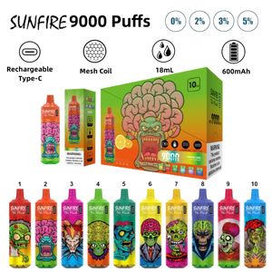 Compras Vapor de marca caliente Sunfire Bar Vapores al por mayor Hookah eléctrico 6000 7000 8000 9000 12k Puff Vape Wape 600 10000