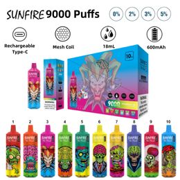 Shopping Hot Brand Vapor Sunfire Falproofroping Bar Vapers Electric Hookah E Cigs 7000 8000 9000 12K Puff Vape Wape 600 10000