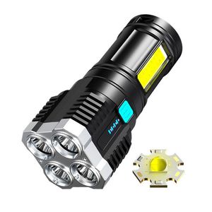Lampe torche à LED de shopping avec lumière de lecture latérale, indicateur de batterie, torche noire à LED USB de type C pour le camping Randonnée à vélo de pêche de pêche extérieure