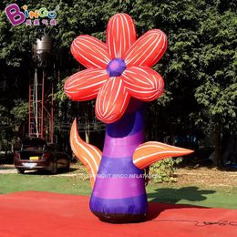 Decoración de centro comercial Modelos de plantas de flores coloridas gigantes inflables para eventos publicitarios con soplador de aire Juguetes deportivos 5 mH (16,5 pies)