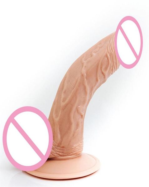 Shopping petite taille 5 7 pouces gode incurvé pas cher réaliste ventouse artificielle faux pénis jouets sexuels pour femme produits de sexe 17901184114457