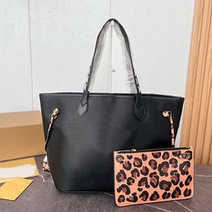 Winkelen TOTE TAG Grote handtas Purse Echt lederen luipaard Zipper portemonnee Interieur Zip Pocket Mode Letters Vlakte schoudertassen 32 cm 32 cm