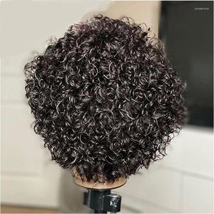 Cheveux brésiliens de dentelle des perruques humaines bouclées courtes de Bob 13x4 de Hiar pour la haute densité de femmes noires