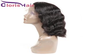 Bob Bob Lace Front Human Hair Wigs Peruvian Body Wave Pixie Pixie Cut Wigless Wig Natural Natural Hirline for Black Women Pré-cueilled Wavy B3227544