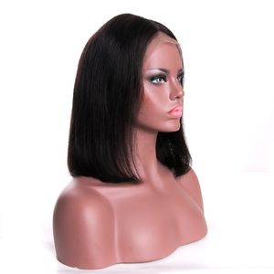 Perruque Bob Lace Front Wig Remy naturelle, cheveux courts, avec cheveux de bébé, densité 150%, 10-20 pouces, pour femmes