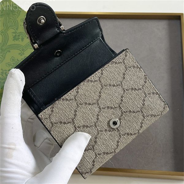 Tarjetero corto Carteras de diseñador de Pvc para hombre Hebilla de plata de lujo Monedero Mini monedero de diseñador para mujer Cartera vintage Titular de la tarjeta G