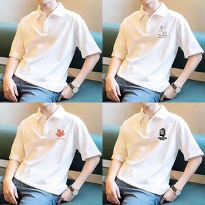 Korte China-chique mouwen Men Polo Shirt Summer Nieuw Ins Fashion Brand Half Sleeve T-shirt Katoen losse reverskleding