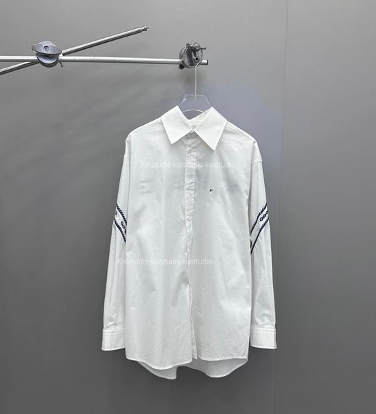 2023 Design école Style chemise mode chemise lettre à manches longues chemise hommes femmes décontracté chemise ample