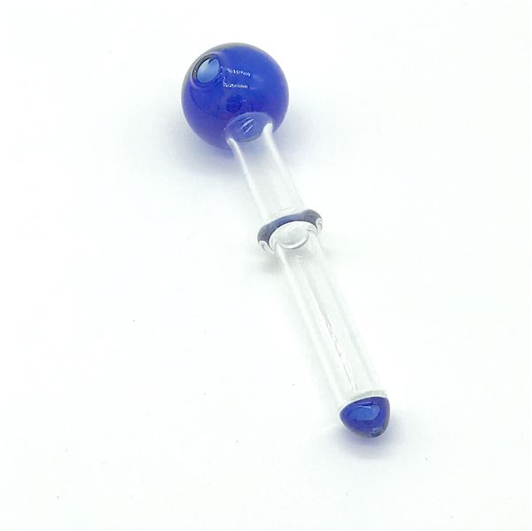 Brûleur de verre de couleur courte Mini poignée de fumée Pipes Pyrex Huile de brûleur d'huile 12cm 30mm Ballon