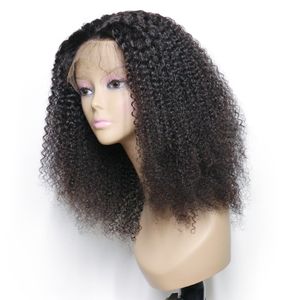 Perruques de cheveux Humain fronzées Courties Bob Bob Wigs pour femmes Noir # 1b Couleur Remy Perruque frontale brésilienne avec des divas complètes