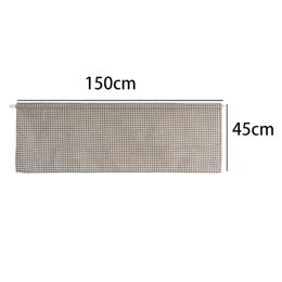 Rideau court rideaux modernes pour le balcon de cuisine Tissu à carreaux jaunes 150 * 45 cm de motif géométrique simple décorations de balcon pour la maison