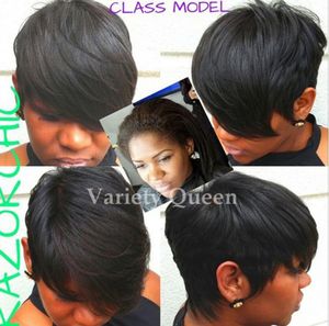 Coiffes de cheveux humains à courte taille Brésilienne brésilienne Bob Wigs pour femmes noires Lace Wigs avec frange Human Hair Pixie Wigs7053324