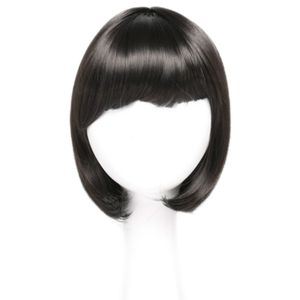 Perruque BOBO synthétique coupe courte avec frange, postiche de Simulation de cheveux humains pour femmes noires et blanches, 741 #