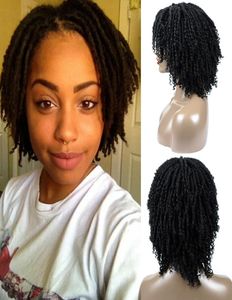 Peluca de rizado de rastas cortas para mujeres africanas sintéticas suaves locs pelucas de cabello de crochet