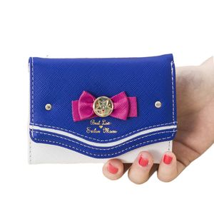 Korte vrouwelijke PU hit kleur bowknot schattige portemonnee en mooi meisje allemaal match tas portemonnee munten portemonnee casual portefeuilles
