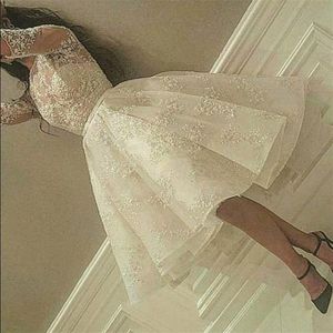 Robe de bal courte formelle robes de bal 2018 plis blancs bijou cou robe de bal robe de soirée robes de retour sur mesure, plus la taille312z