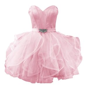 Robes de bal courtes chérie cristal à lacets robe de bal tulle robes de soirée princesse grande taille mini anniversaire bal Graudation robes de soirée cocktail 44