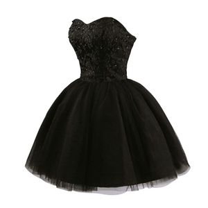 Korte Schoolgala Jurken Sweetheart Pailletten Kralen Kant Baljurk Lace-up Feestjurken Prinses Grote Maten Mini Verjaardag Prom Graduation Cocktail Party Jurken 65