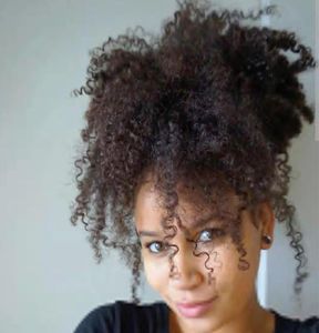 Korte paardenstaart van echt haar Nieuwe stijl clip in hoge afro kinky krullend menselijk haar paardenstaart met trekkoord haarverlenging voor zwarte vrouwen 128140034