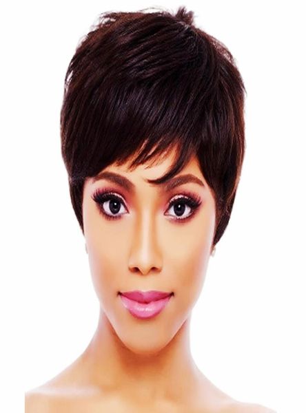 Perruque de cheveux humains courts pour femmes noires, cheveux humains brésiliens vierges, coupe Pixie courte, fabriqués à la machine, wigs2932020