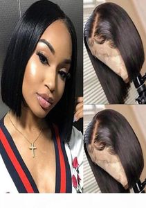 Pelucas de cabello humano corto Estilo Bob Pelucas llenas rectas del cordón Pelo virginal peruano para las mujeres negras Pelucas delanteras del cordón sin cola Bob 7493217