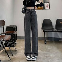 Korte jeans vrouwen lente en herfst 2024 Nieuwe hoge taille hoog uiterlijk slanke gewicht been broek