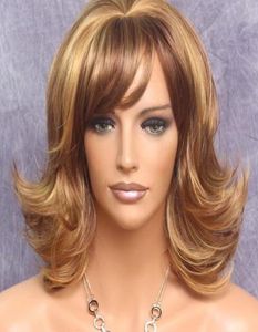 Kort gelaagd haarstuk onderaan Flip WIG Ginger Blonde mix pony WAOL 27c29 NWT8838475