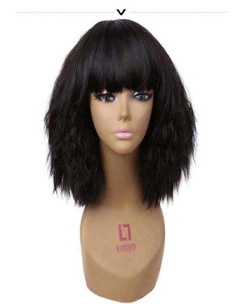 Longitud corta Afro Kinky Curly Synthetic Wigs African American Black marrón rubio rojo rubio para mujeres Perruque cosplay wig65830261395703