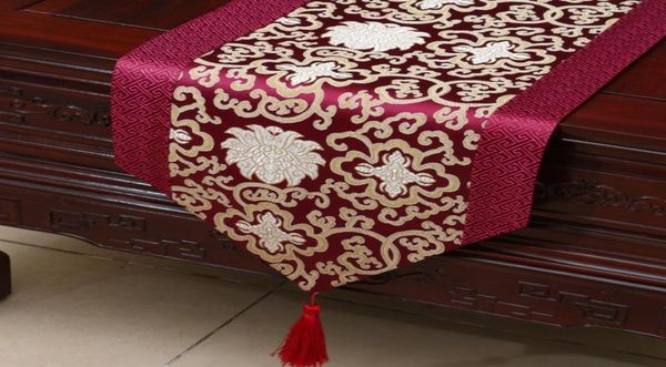 Короткая длина Happy Flower Table Runner Роскошная лоскутная шелковая парча скатерть для чайного стола Высококачественные подушечки для обеденного стола Подставка для столовых приборов 150x32400229