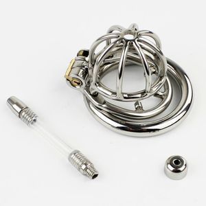 Korte mannelijke kuisheidsapparaten PA Cock Lock Glans Piercing Penisring Ring Staal Cage Slaven Bondage BDSM Heren Fetisj Toys Gays CBT Custom S Hook voor kuisheid Cage52