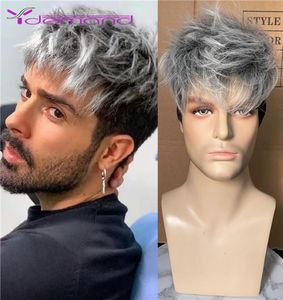 Peluca corta para hombre, peluca sintética recta para cabello masculino, peluquín Natural realista, resistente al calor, 4786372