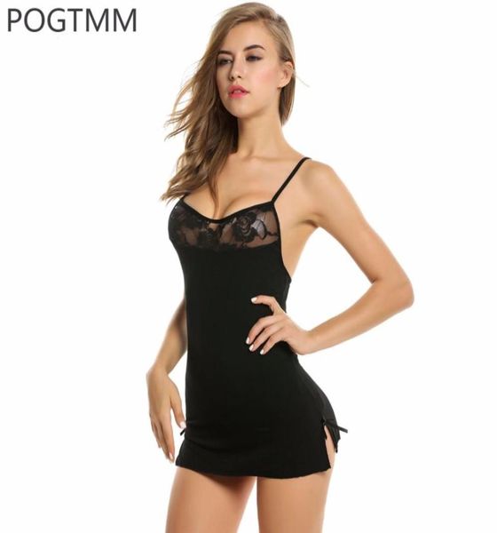 Vestido de mini de encaje corto lencería sexy para ropa interior erótica Mujeres muñecas baby chemise disfraz de sexo femenino negro l3 s94265417