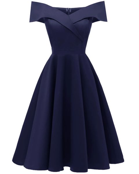 Corto azul marino con cuello en V vestido de fiesta bata de satén Midi elegante de talla grande fiesta mujeres batas vestidos de veladas 240227