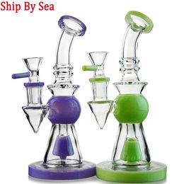 Embouchure à col court Narguilés Pyramid Design Heady Verre Bongs Pomme de douche Perc Huile Dab Rigs 14mm Femelle Joint Tuyaux d'eau avec bol