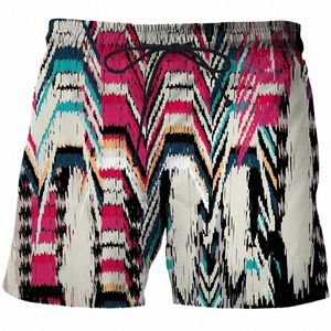 Pantalons courts pour hommes d'été motif abstrait Shorts de plage motif 3D Boardshorts hommes pantalons courts Drop Ship vêtements pour hommes u3B1 #