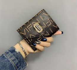 Korte afdrukken eenvoud Dames letter Wallets Clutch Tassen dameskaarthouder met foto vouwen grote capaciteit portemonnee munt pocket 53207