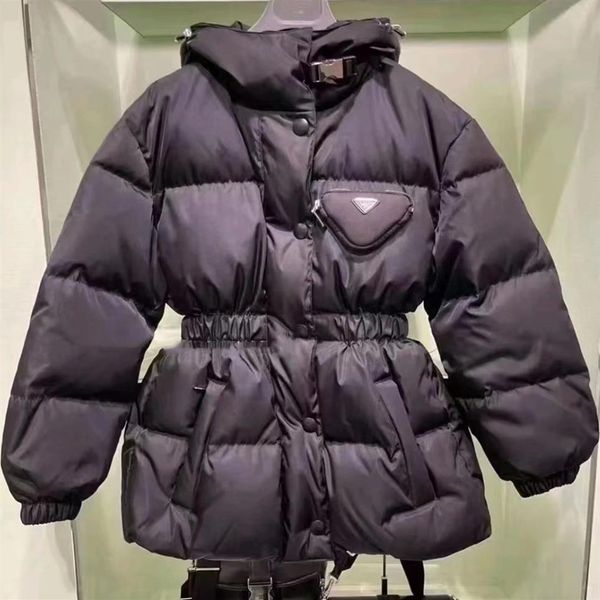 Chaqueta corta de plumón de Re-Nylon para mujer Abrigo de invierno Cuello de solapa de diseñador Puffer268M