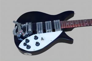 Longueur à l'échelle Ric Ken John Lennon 325C64 Jetglo 6 String Black Electric Guitar Bigs Tremolo Talpiece Dot Fingerard Incrup 3 Camiques 2588