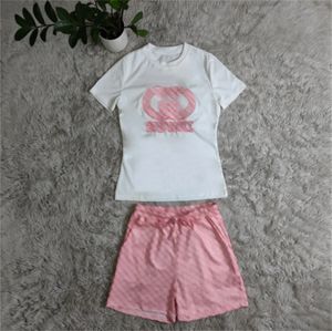 short sets women Costume d'entraînement pour femmes, pantalon de salon, ensemble de jogging pour femmes, vêtements de styliste à manches courtes et short rose à la mode, ensemble de survêtement taille S-2XL