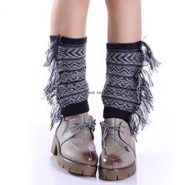 Korte zijde Tassel Anklet been Warmers Gebreide Braid Boot Cuffs Toppers Leggings schoenen losse sokken dames meisje herfst winter warme kousen stoffen will en zandig