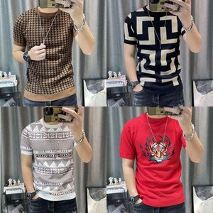 Manches courtes tricot T-Shirt hommes mince Streetwear contraste T-Shirt Homme Social Club tenues T-Shirt 3 couleurs Ee-Shirt ee - -