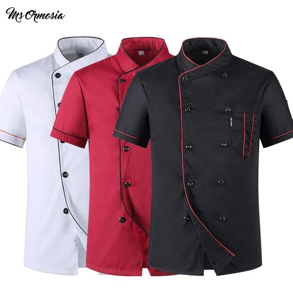 Manches courtes Restaurant Chef cuisine travail uniformes Double boutonnage Sushi boulangerie café serveur restauration Service alimentaire vestes tabliers 240117