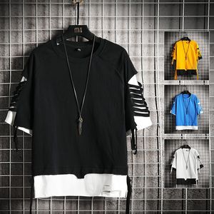 Camiseta de manga corta para hombre, camiseta de algodón de talla grande de Hip Hop para hombre, camiseta de verano con cuello redondo, camisetas holgadas informales a la moda, M-5XL