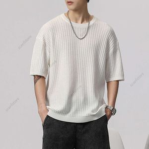 T-shirt à manches courtes pour hommes, slim, tendance, ins American high street, manches mi-longues, vêtements amples, tendance, 310