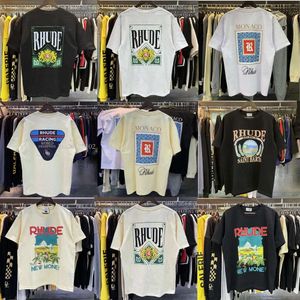 Chemises à manches courtes pour hommes Designer Femmes T-shirt de haute qualité Tédons de haute qualité Rhude Shorts manches unisexes